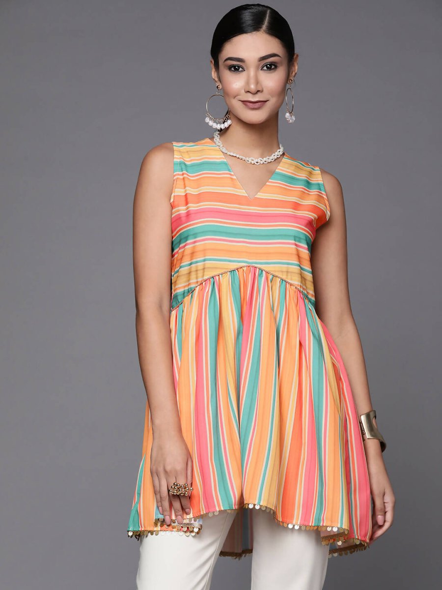 Ahalyaa Women's Traditional wear Tunic - Multicolor | Swadesiicart