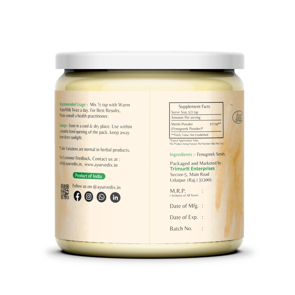 Ayurvedix Organic Fenugreek Seed Powder - Swadesiicart