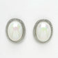 NVR Women's Silver Plated Oval Stud Earrings | Swadesiicart