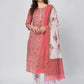 NOZ2TOZ Women's Pink Cotton Kurta & Pant With Dupatta- (3pcs set) - Noz2Toz