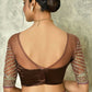 Brown Silk Plain Saree with Blouse Piece - Purvi