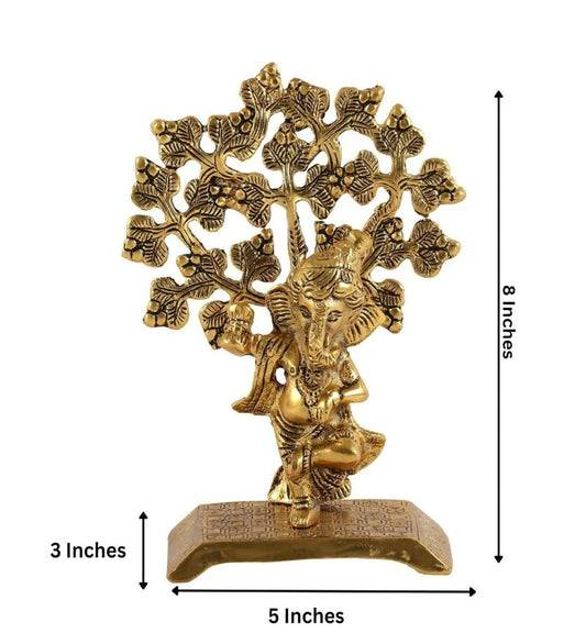 Heyearth Lord Ganesh Statues With Tree,Ganesha Figurine,Lord Ganesha Idol - Swadesiicart