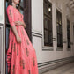 All Season Designer Pink Pure Maslin Gown - Anbazaar