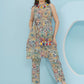 Joban Fashion Floral Co Ord Set With Embellished Sling Bag - Multi - Swadesiicart