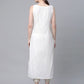Ahalyaa Women Off White Pure Cotton Printed Kurta with Trousers | Swadesiicart