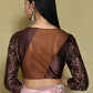 Brown Net Sequence Embroidered Festive Saree - Nimaya Denzy