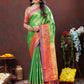 Lorenvalley Fashion Navyblue Kanjivaram Silk Woven Design with Zari Weaving Saree - Swadesiicart