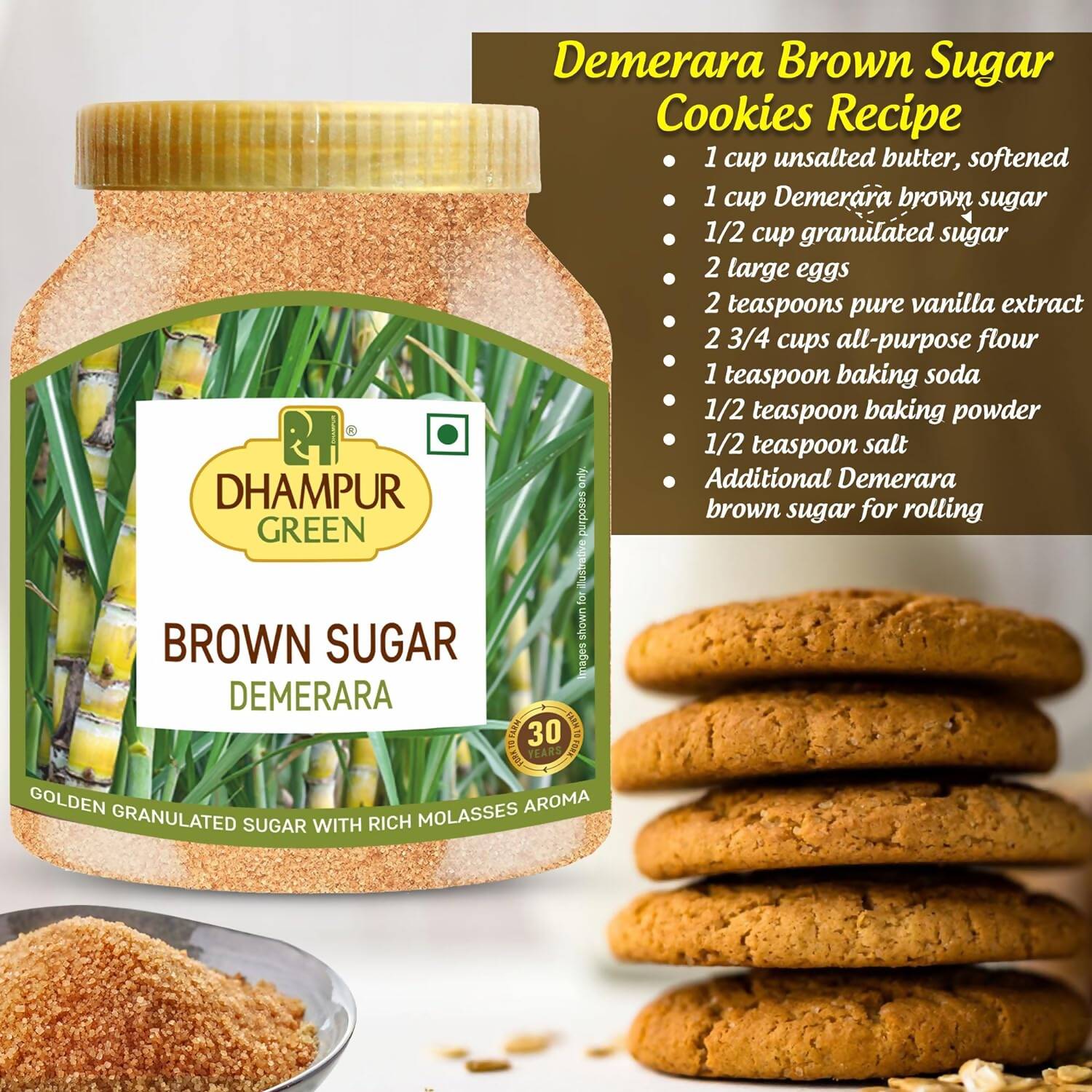 Dhampur Green Demerara Brown Sugar | Swadesiicart