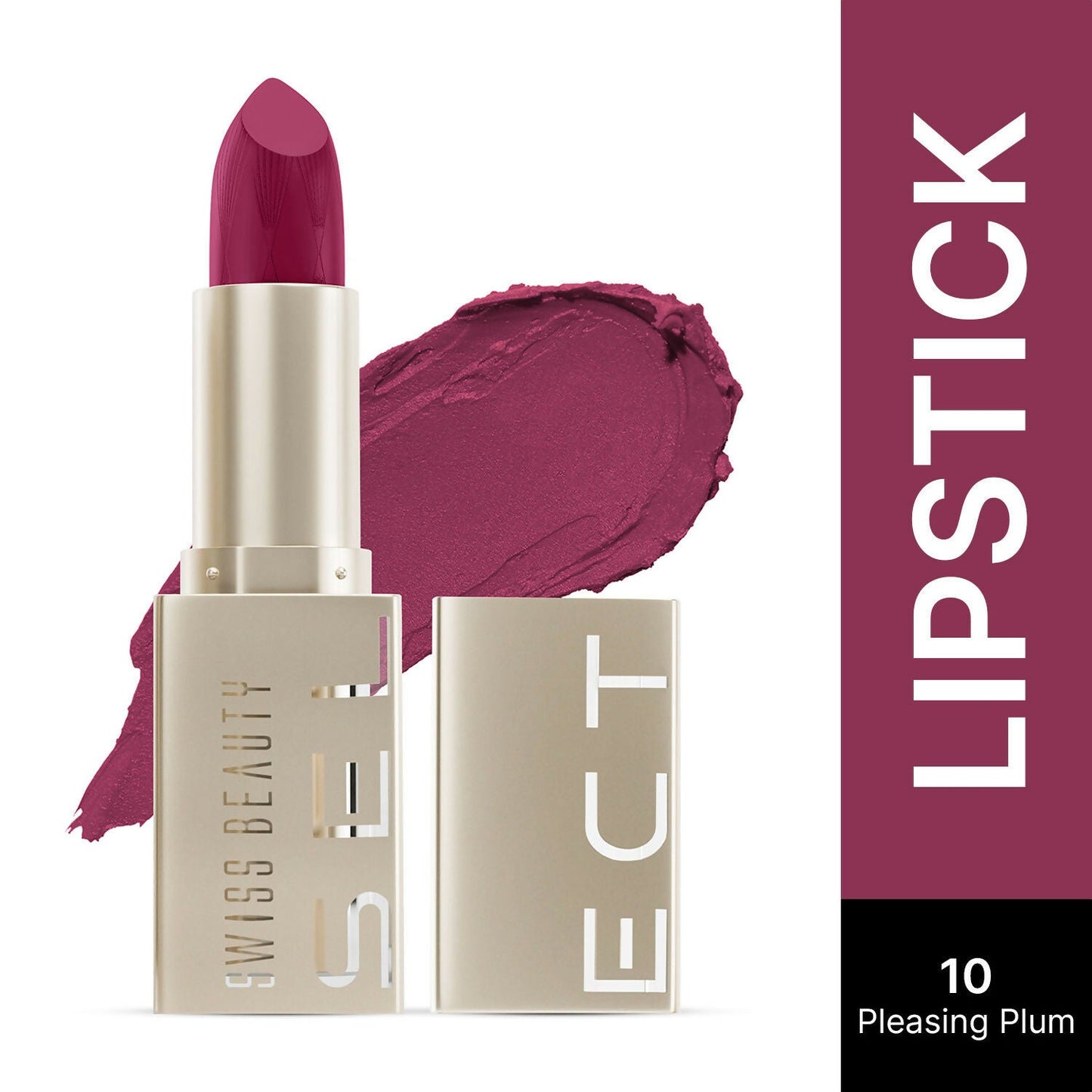 Swiss Beauty Select Creme Touch Hydrating Lipstick - 10 Pleasing Plum | Swadesiicart