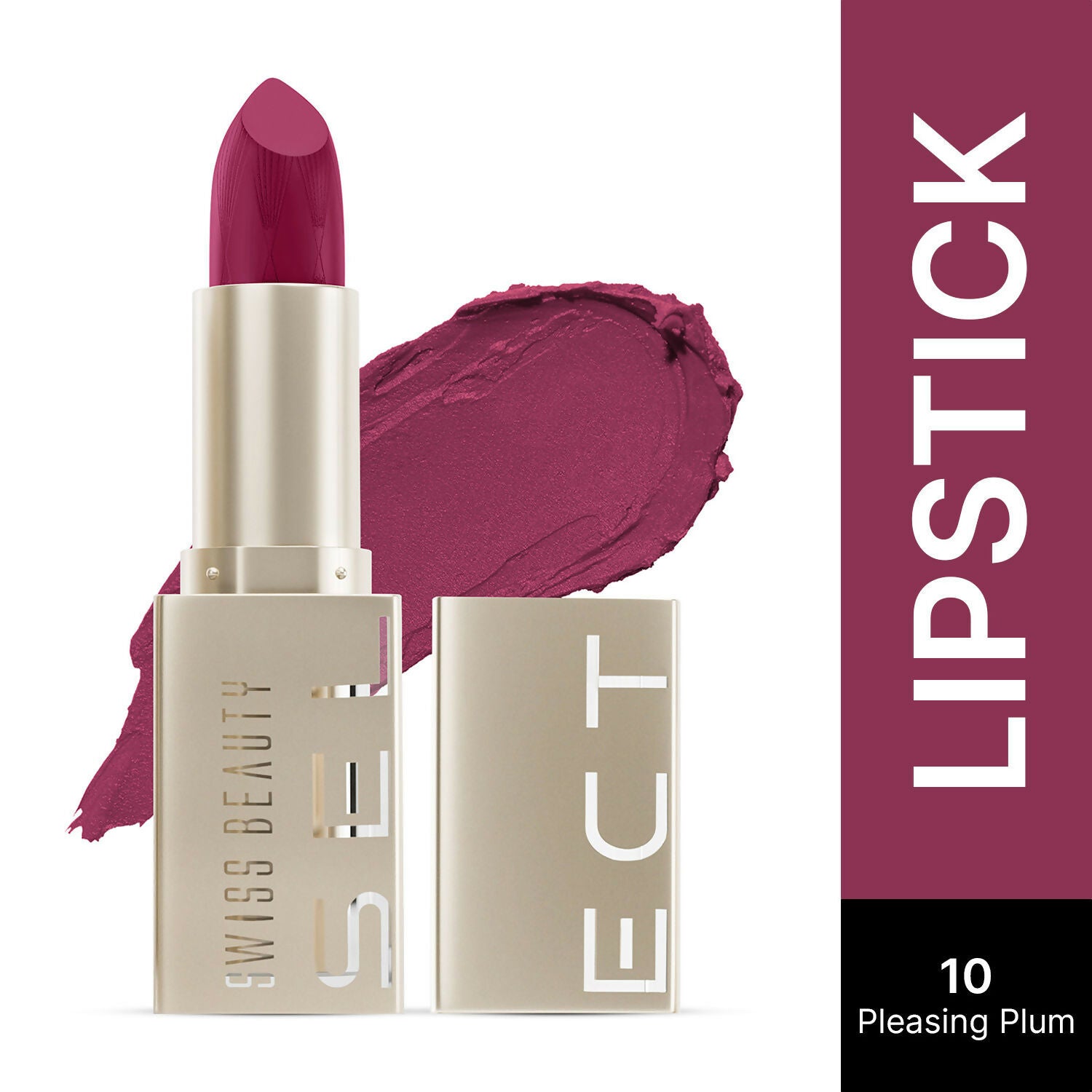 Swiss Beauty Select Creme Touch Hydrating Lipstick - 10 Pleasing Plum | Swadesiicart
