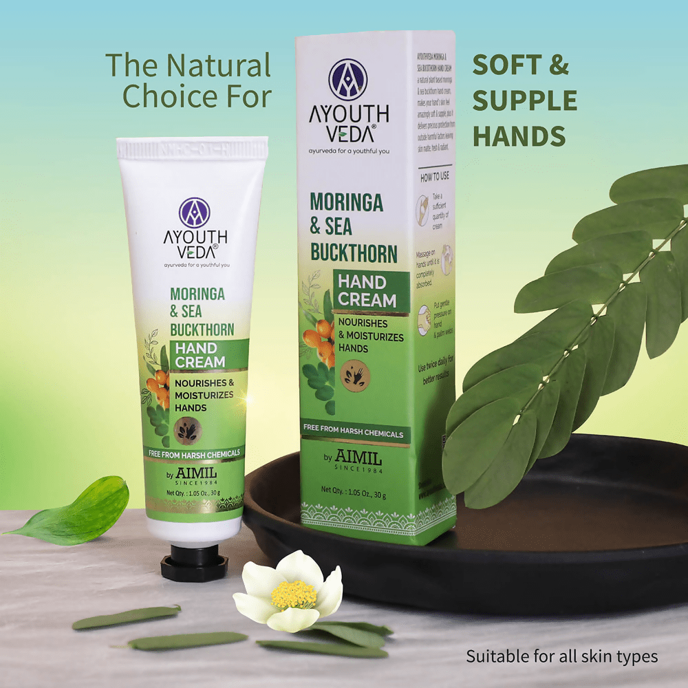 Ayouthveda Moringa & Sea Buckthorn Hand Cream - Swadesiicart