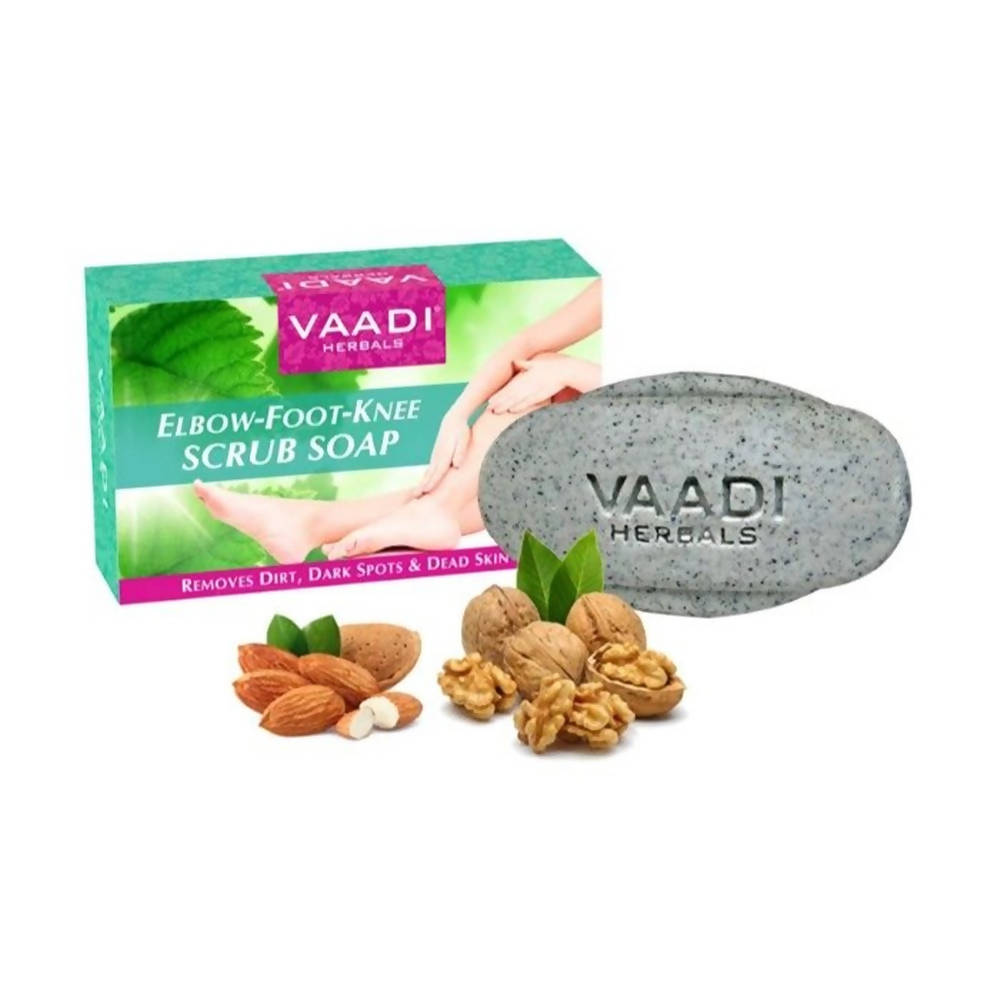 Vaadi Herbals Elbow Foot Knee Scrub Soap with Almond and Walnut Scrub - Swadesiicart
