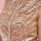Amodini Designer Studio Copper Gold Sequined Pearl Sleeveless Padded Blouse