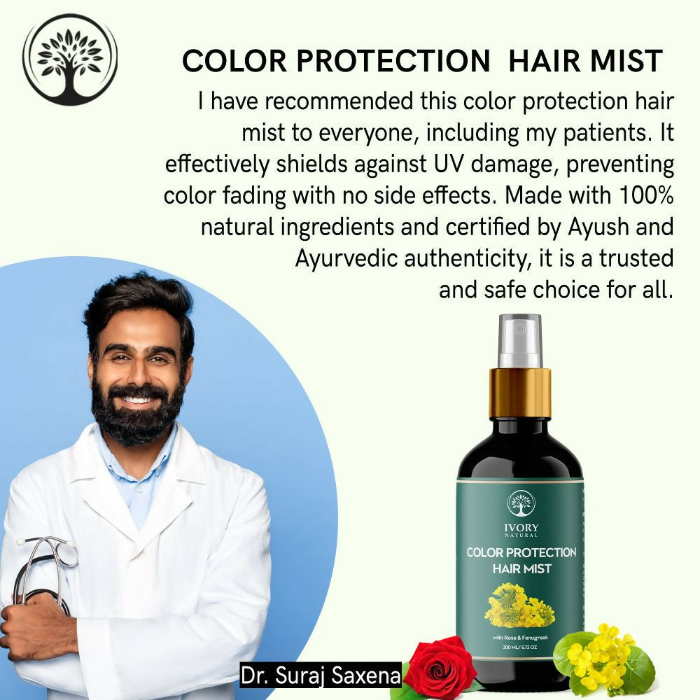 Ivory Natural Color Protection Hair Mist - Locks In Vibrant Hues, Adds Luminous Shine | Swadesiicart