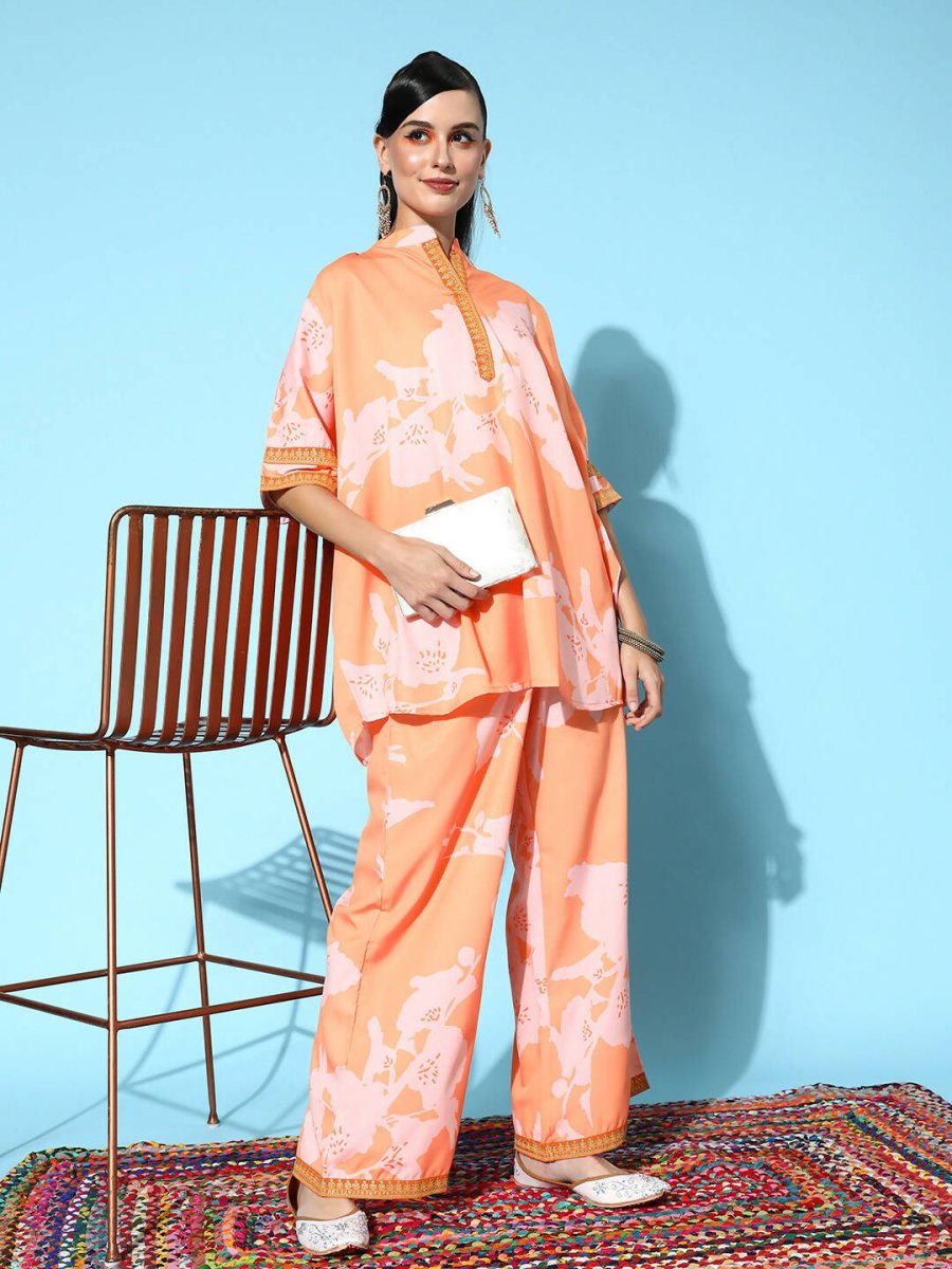 Ahalyaa Women's Traditional Wear Co-ods - Orange