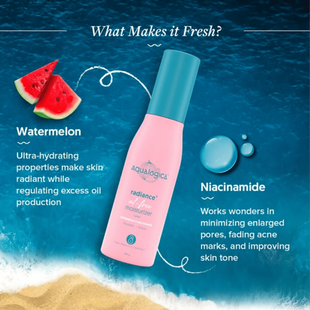 Aqualogica Radiance+ Oil Free Moisturizer with Watermelon and Niacinamide - Limited Time Offer - Swadesiicart