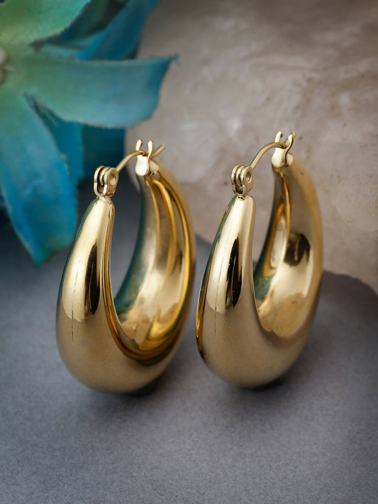 NVR Women Gold Circular Hoop Earrings | Swadesiicart