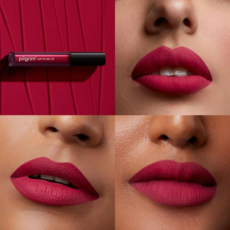 Pilgrim Liquid Matte Lipstick with Hyaluronic Acid - Pink Climax - Swadesiicart