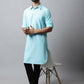 Even Apparels Blue Color Pure Cotton Solid Men's Kurta With Shirt Collar (SLD1132) | Swadesiicart