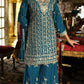 Anaita Teal Blue Chinon Stitched Suit with Embroidery Codding Sequence Work