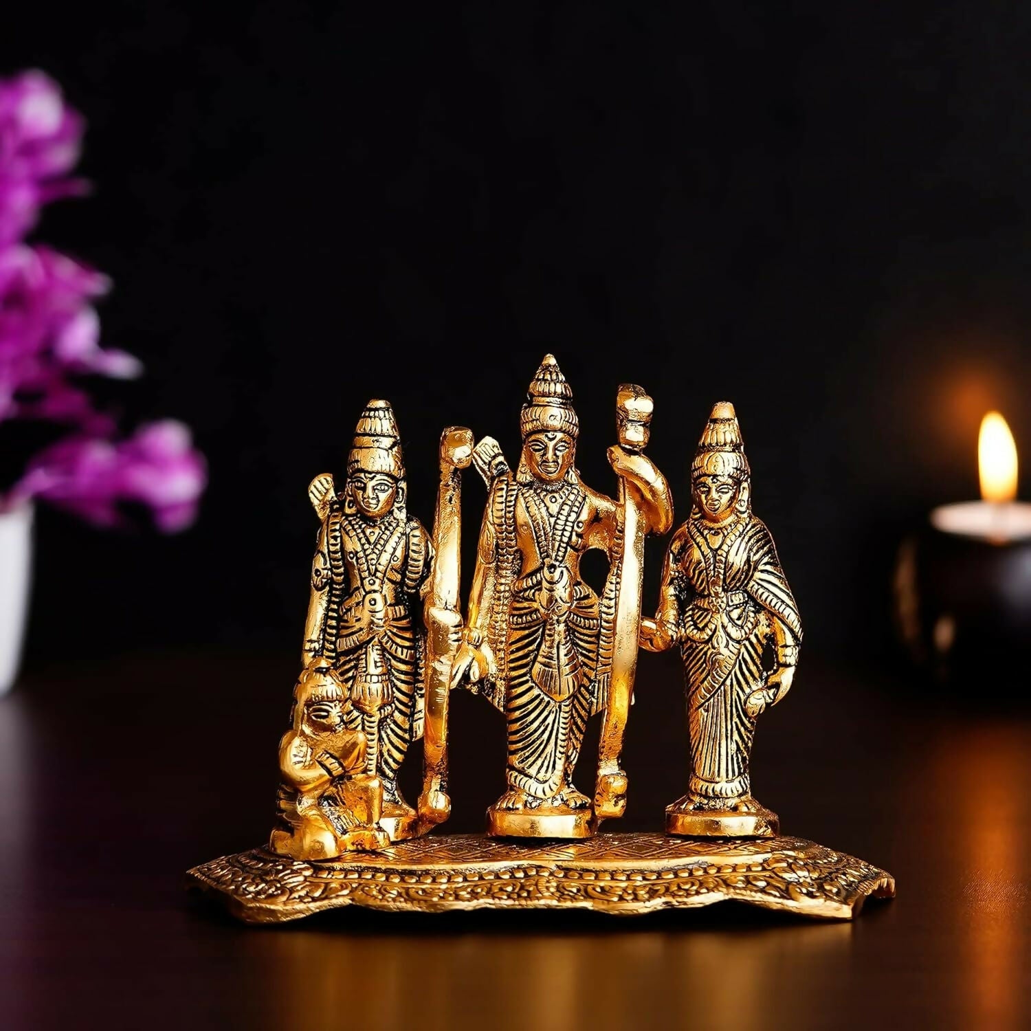Jaipurcrafts Antique White Metal Lord Ram Darbar Idol - Swadesiicart