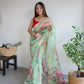 Vamsee Nilam Green Organza Saree - Swadesiicart