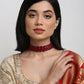 Maroon Choker - Ruby Raang | Swadesiicart