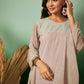 Light Brown Georgette Handwork Unstitched Dress Material - Hanika | Swadesiicart