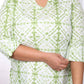 Miravan Women's Plus Size White And Green Tie Dye Cotton Kurti - Swadesiicart