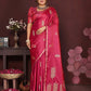 Joban Fashion Pink Floral Motifs Banarasi Silk Sarees | Swadesiicart