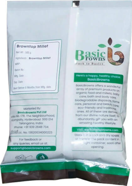 BasicBrowns Browntop Millet - Swadesiicart
