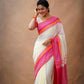 Exclusive Collection Off White Beautiful Khadi Cotton Handloom Saree - Swadesiicart