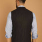 Even Apparels Pure Wool Nehru Jacket - Black | Swadesiicart
