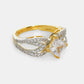 Daimonds and Square Solitaire Ring- Ruby Raang | Swadesiicart