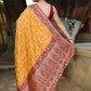 Joban Fashion Gold Crepe Chiffon Pure Handloom Banarasi Silk Saree | Swadesiicart