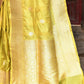 Joban Fashion Yellow Pure Katan Pure Handloom Banarasi Silk Saree | Swadesiicart
