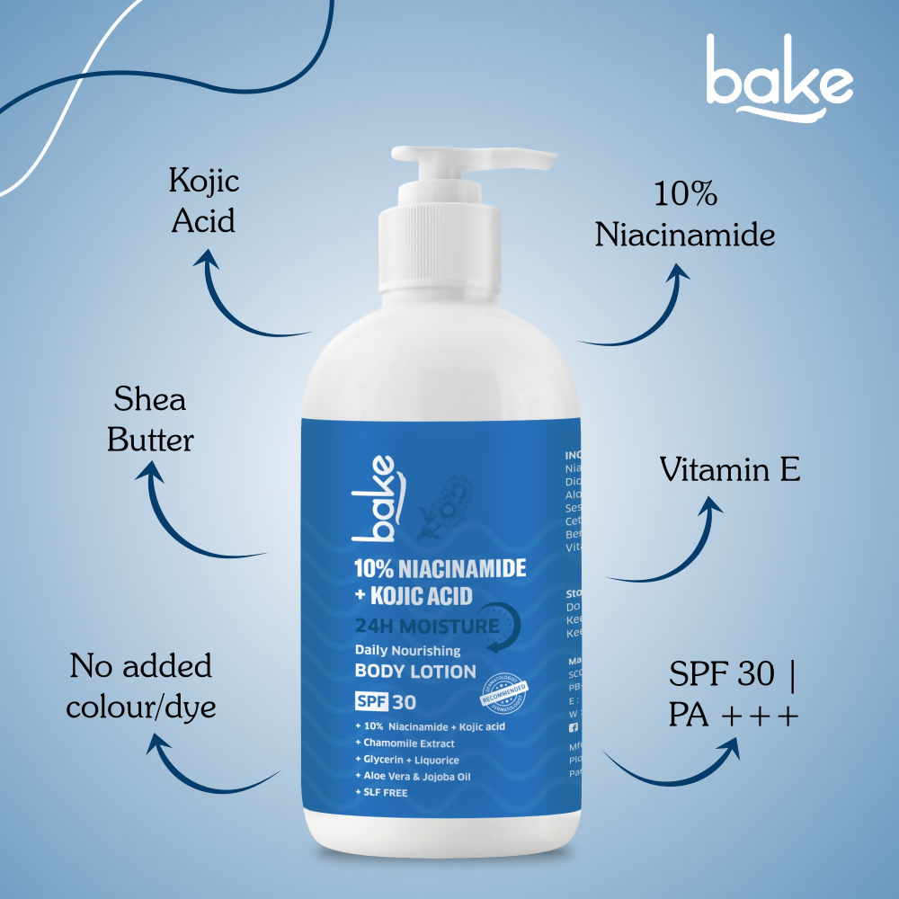 Bake 10% Niacinamide + Kojic Acid Body Lotion SPF 30 | Swadesiicart