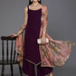 Ahalyaa Women's Traditional wear Kurta Set - Burgundy | Swadesiicart