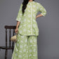 Ahalyaa Women's Traditional wear Co-ords - Green - Swadesiicart