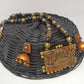 Terracotta Kerala Style Mansion Boat Pendant Long Necklace Set With Temple Earrings