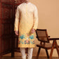 Yellow Cotton Printed Chikankari Embroidery Work Kurta - Mahotsav | Swadesiicart