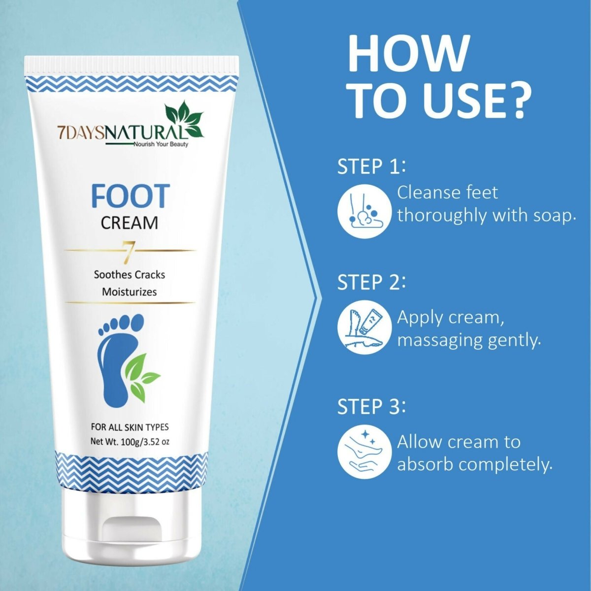 7 Days Feet Smooth Foot Crack Cracked Heel Repair Foot Cream - Swadesiicart
