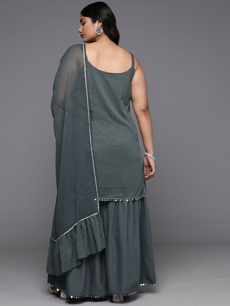 Ahalyaa Women's Traditional wear Kurta Set - Grey | Swadesiicart