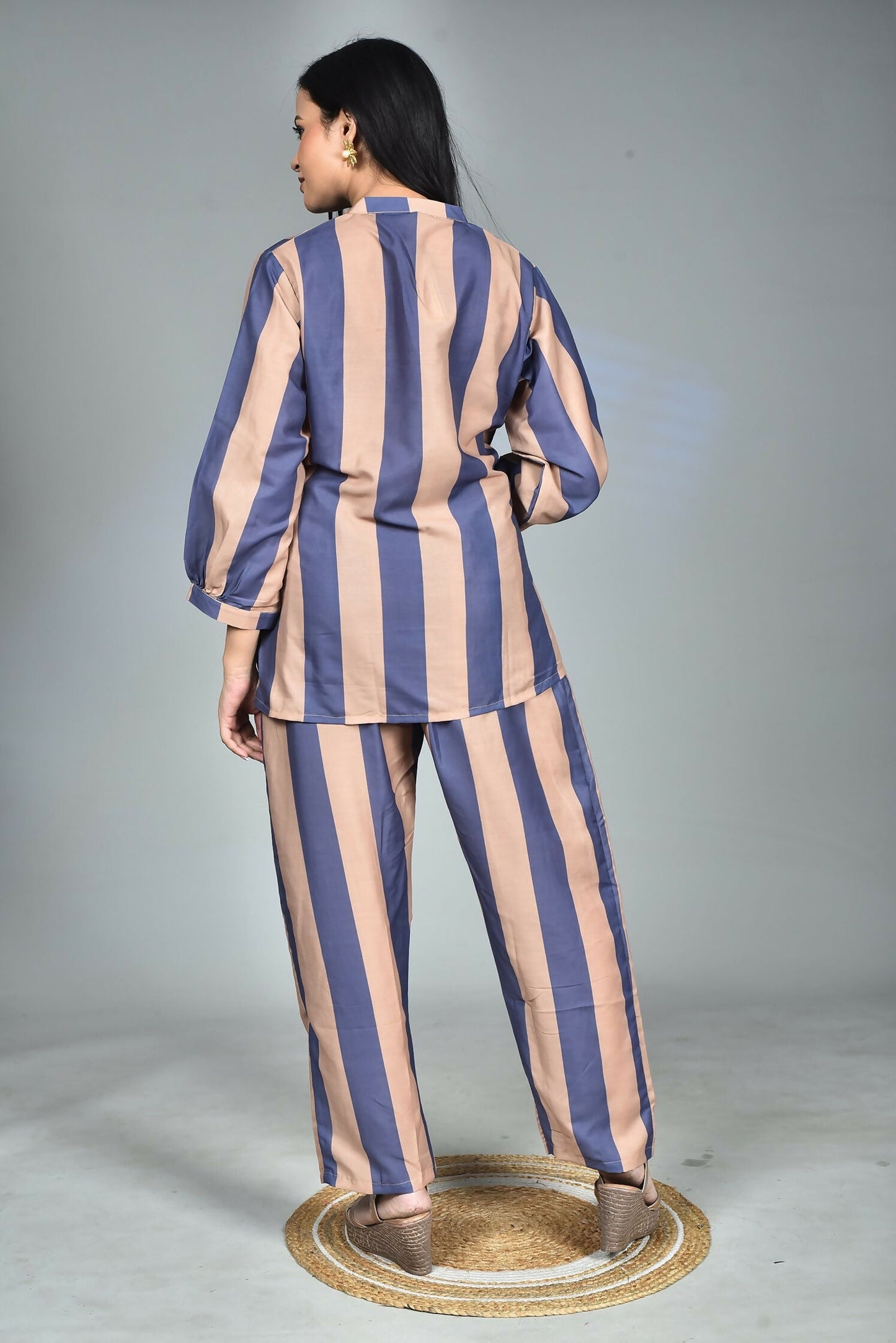 Morchari Digital Print Semi Muslin Co-Ord Set Top & Trouser-Multicolor - Swadesiicart
