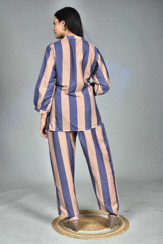 Morchari Digital Print Semi Muslin Co-Ord Set Top & Trouser-Multicolor - Swadesiicart