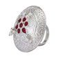 Joban Fashion Women Red Stone Silver Tone Ring | Swadesiicart