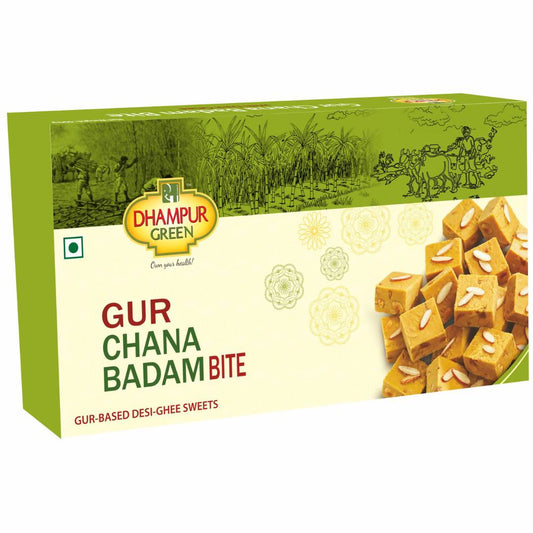 Dhampur Green Gur Chana Badam Bite | Swadesiicart