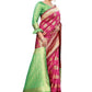 Vamika Ethnic Fire Pink Weaving Banarasi Jacquard Saree | Swadesiicart