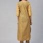 Ahalyaa Women Mustard Crepe Printed Kurta Churidar Set | Swadesiicart