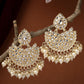 NVR Women Gold-Polished Kundan Chandbali Earrings | Swadesiicart